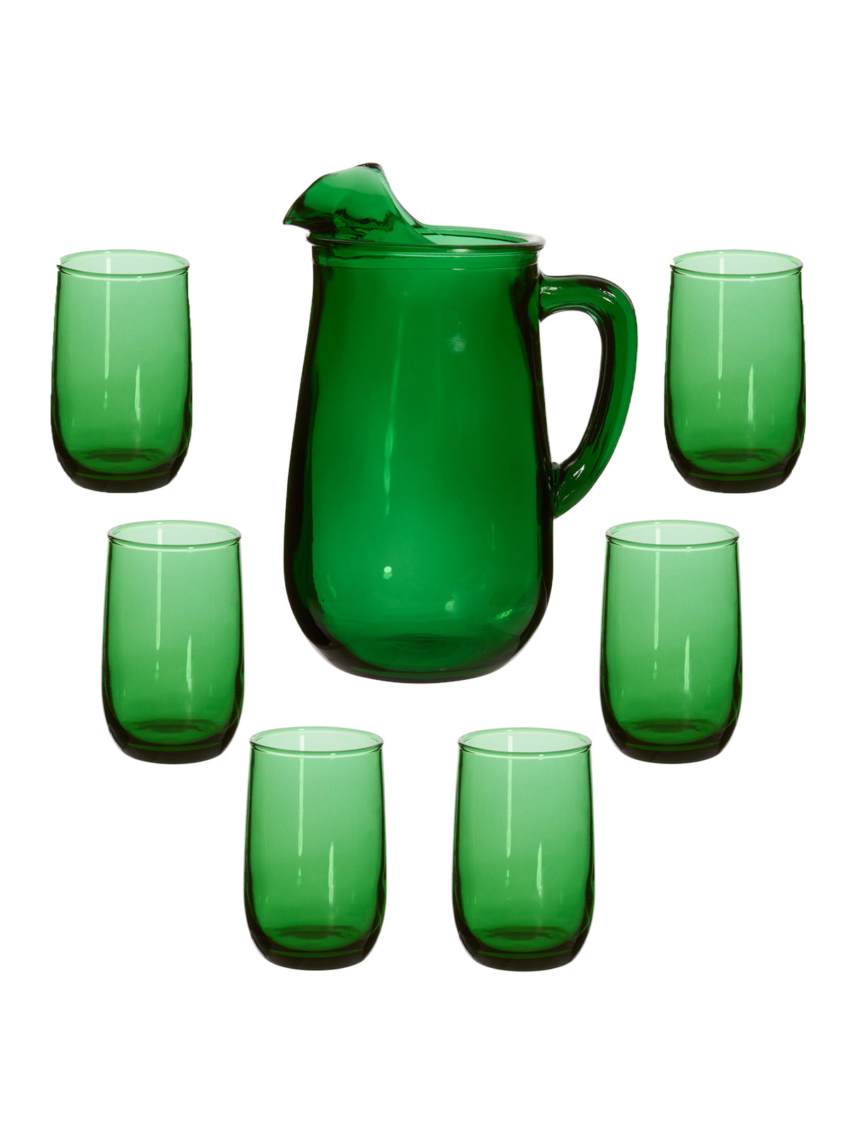 Vintage 1950s Forest Green Pitcher and Glass Set
