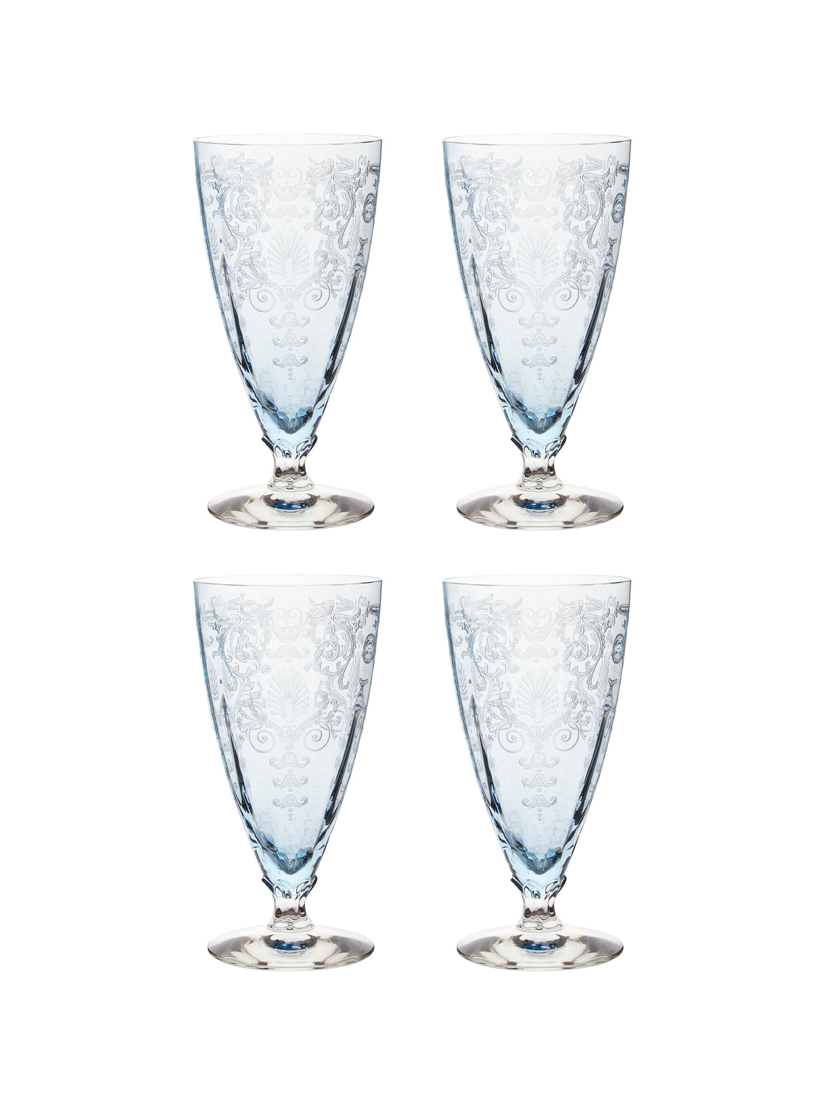 Vintage 1950s Fostoria Versailles Footed Cocktail Glasses Set of Four Weston Table