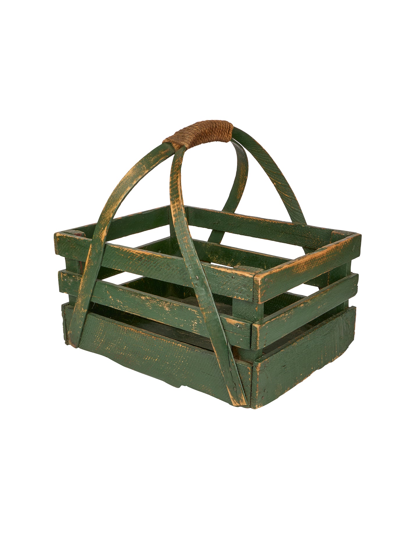 Vintage 1950s French Wooden Fruit Picking Basket Weston Table