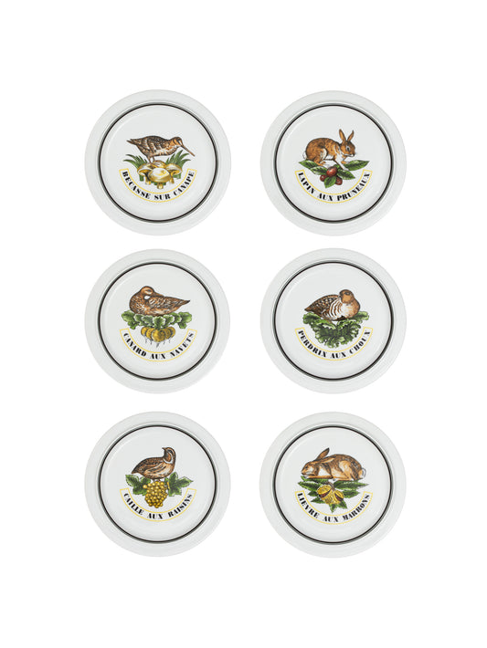 Vintage 1950s French Woodland Rabbit and Game Bird Plates Weston Table