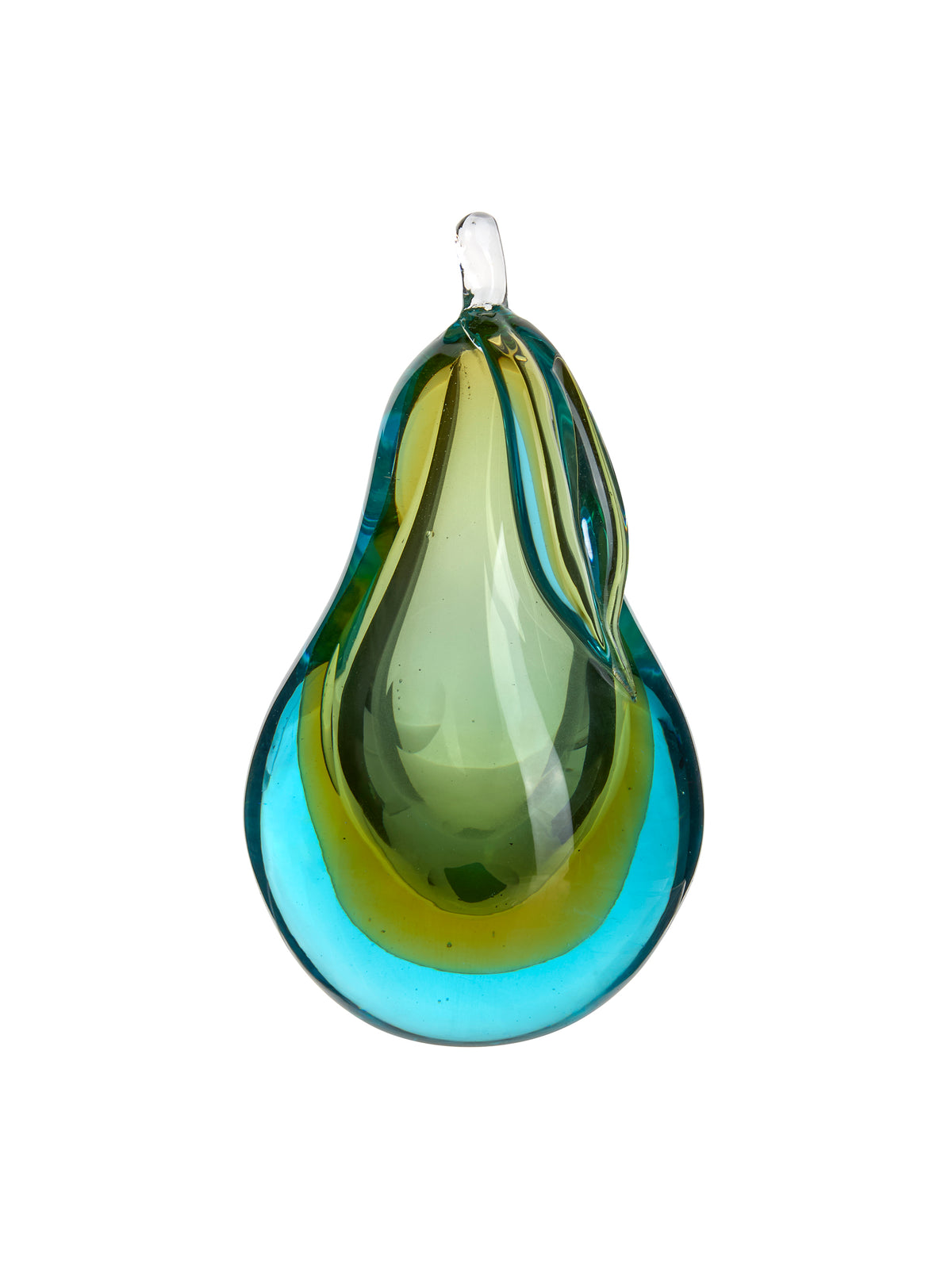 Vintage 1950s Murano Glass Blue & Gold Pear Bookends Weston Table