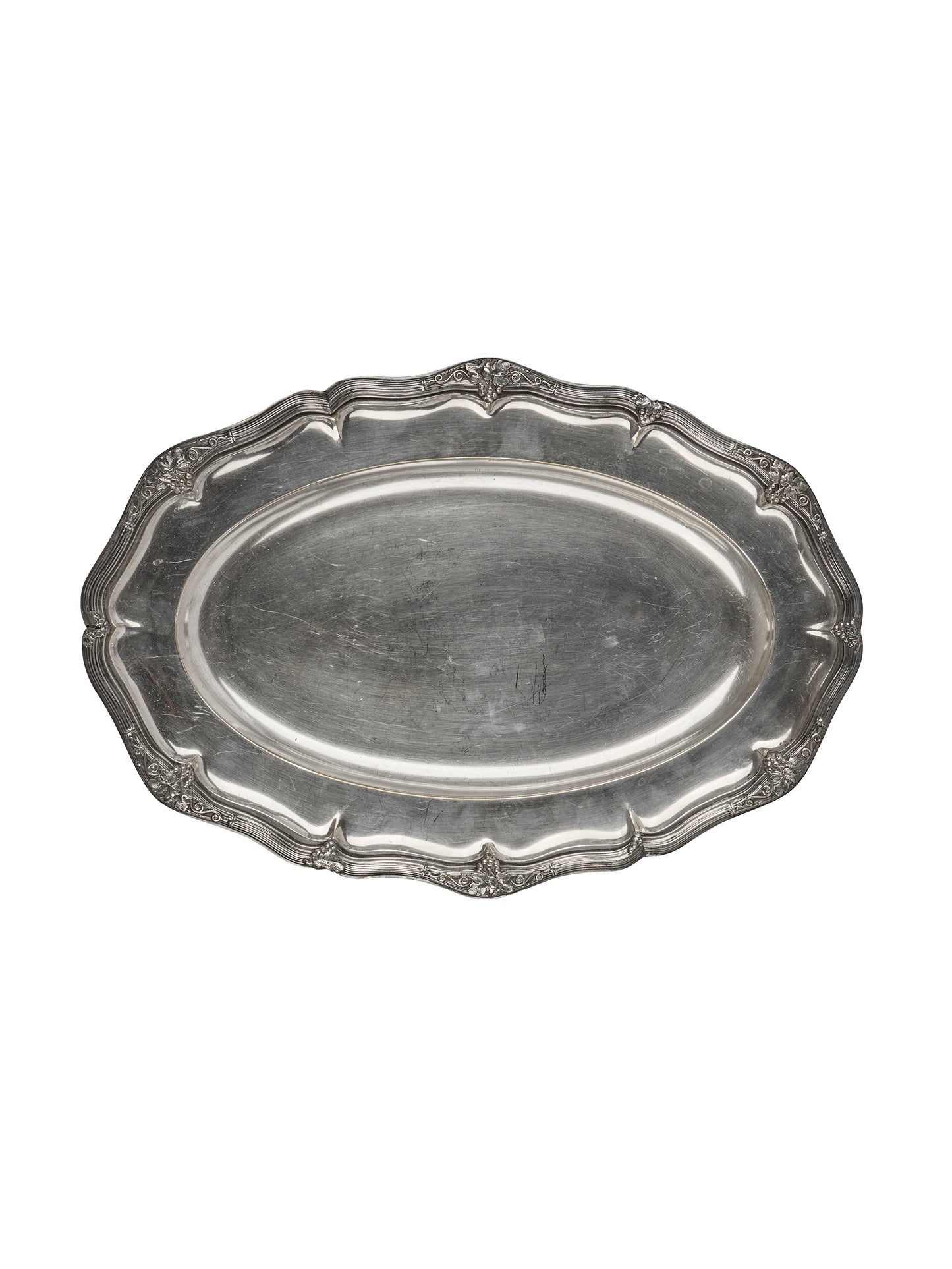 Vintage 1950s Oval Silver Plate Serving Tray Weston Table