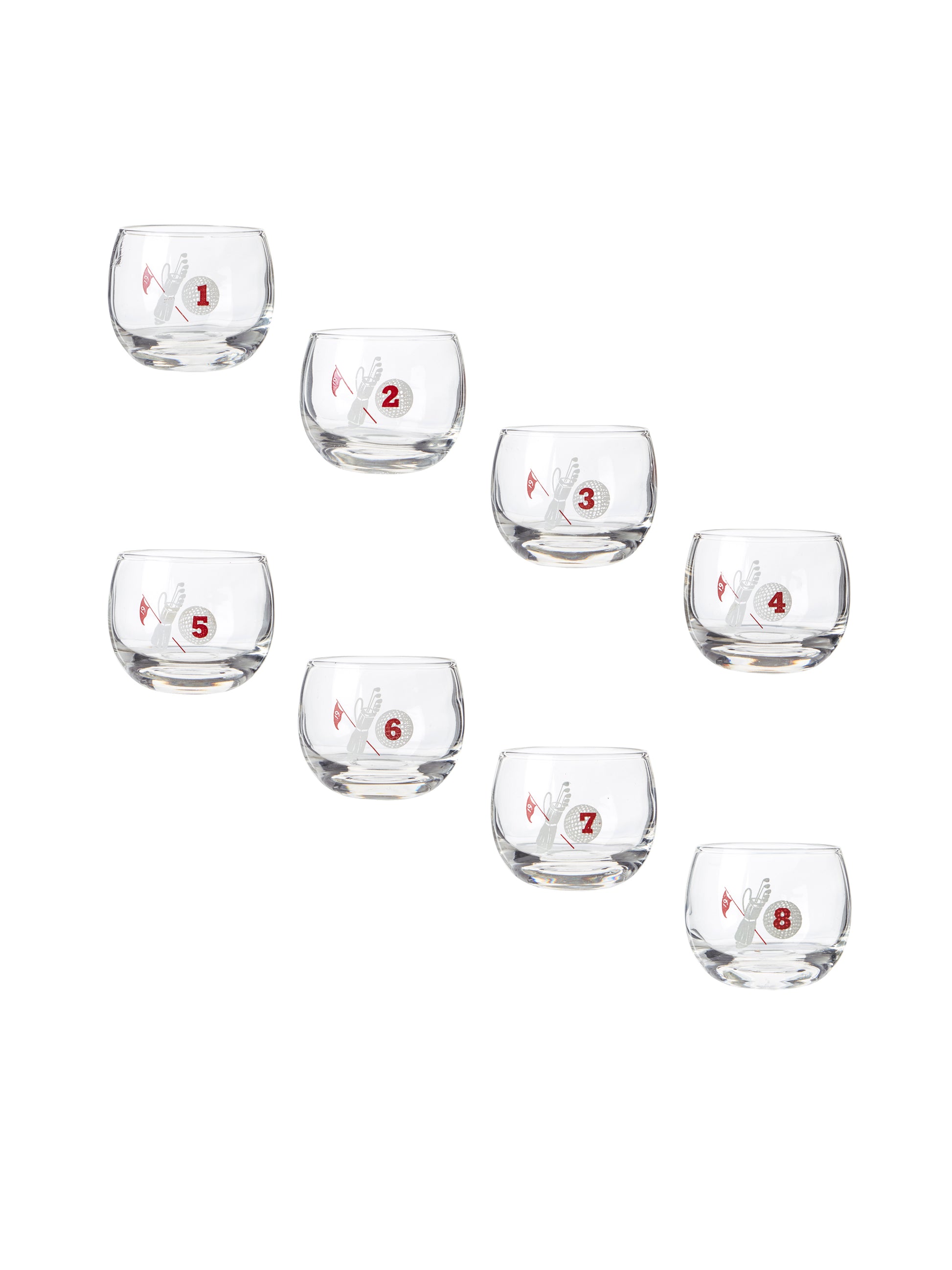 Vintage 1950s Roly Poly Golf Glasses Weston Table