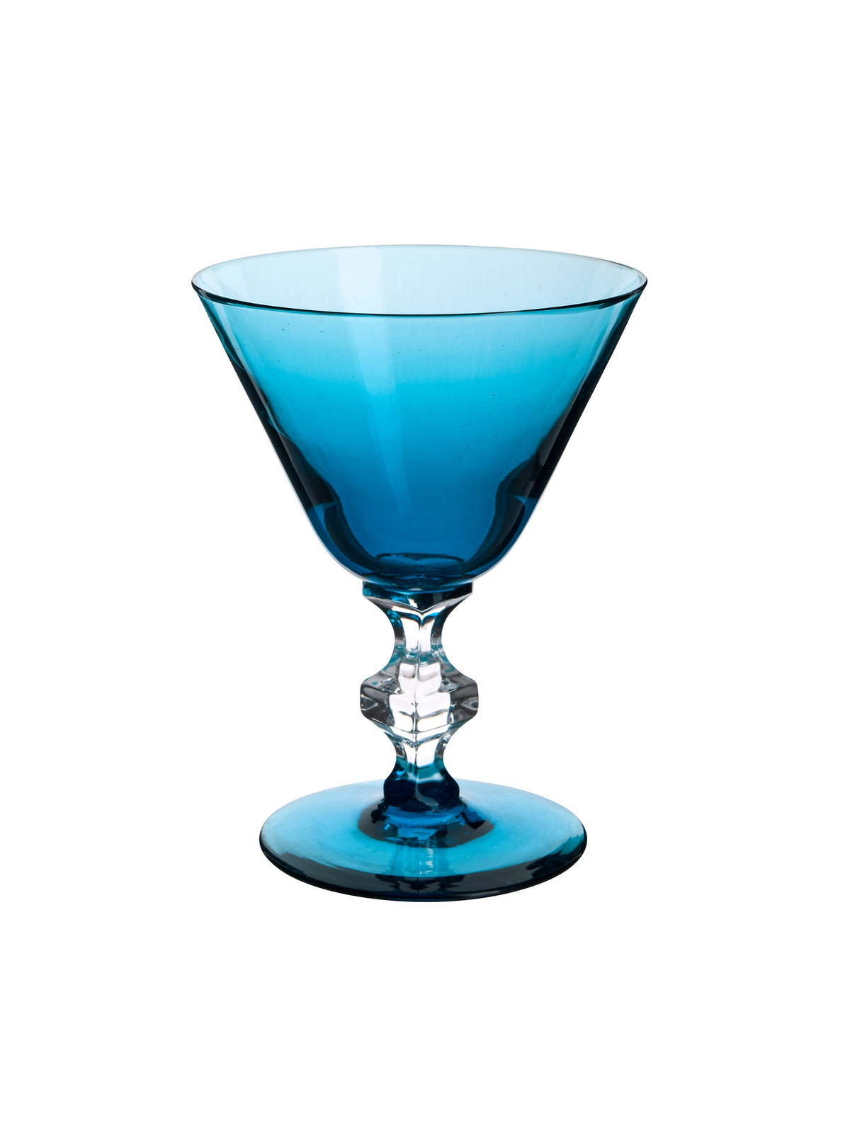 Vintage 1950s Teal Blue Square Stem Aperitif Glasses Weston Table