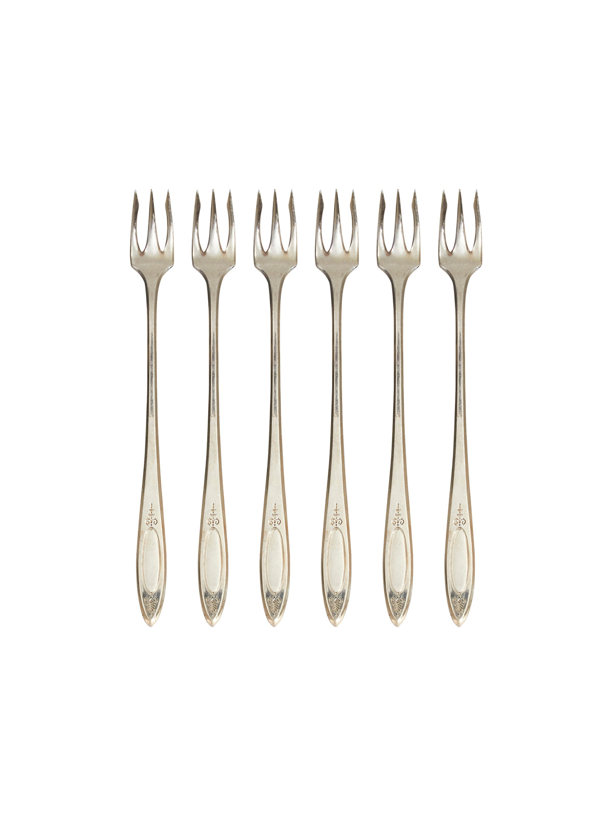 Vintage 1960s Adam Silver Plated Cocktail Forks Set of Six Weston Table