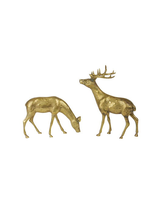 Vintage 1960s Brass Spotted Stag and Deer Weston Table