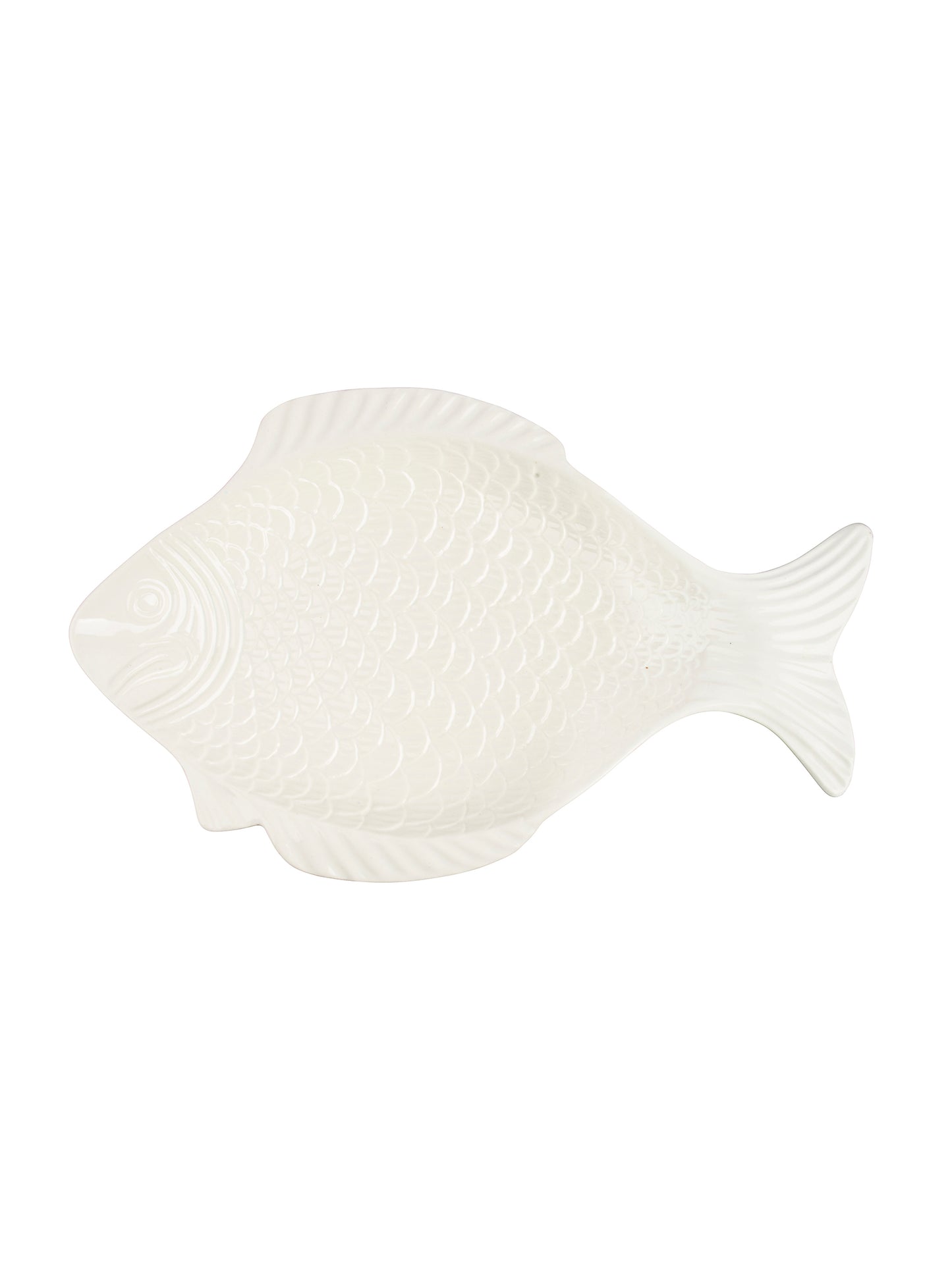 Vintage 1960s California Pottery White Fish Plate Weston Table