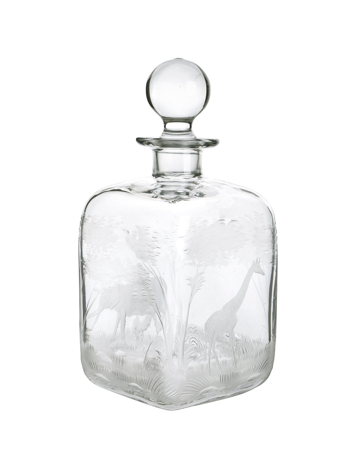 Vintage 1960s Crystal Queen Lace Giraffe Decanter Two Weston Table