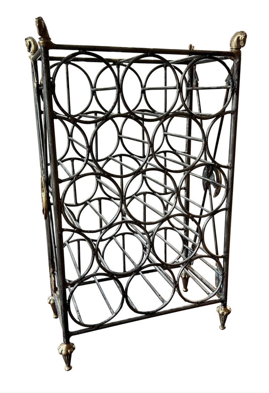 Vintage 1960s Equestrian Iron Wine Bottle Rack Weston Table