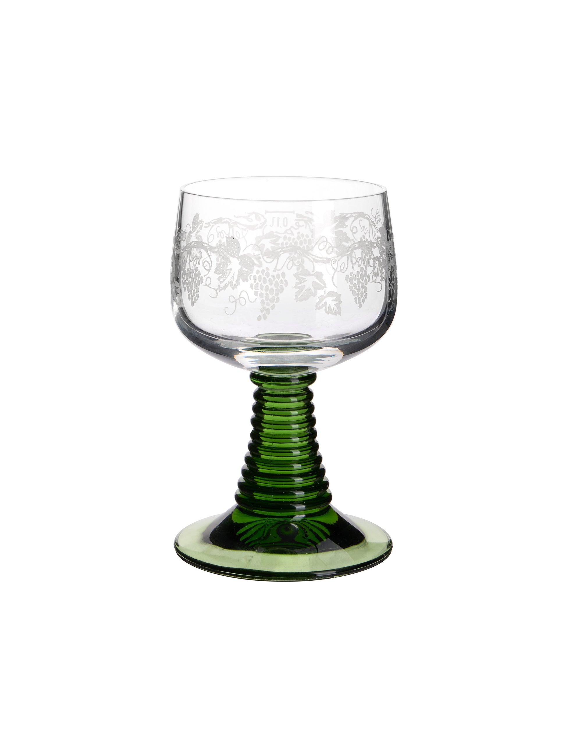 Vintage 1960s Etched Olive Beehive Wine Glasses Weston Table