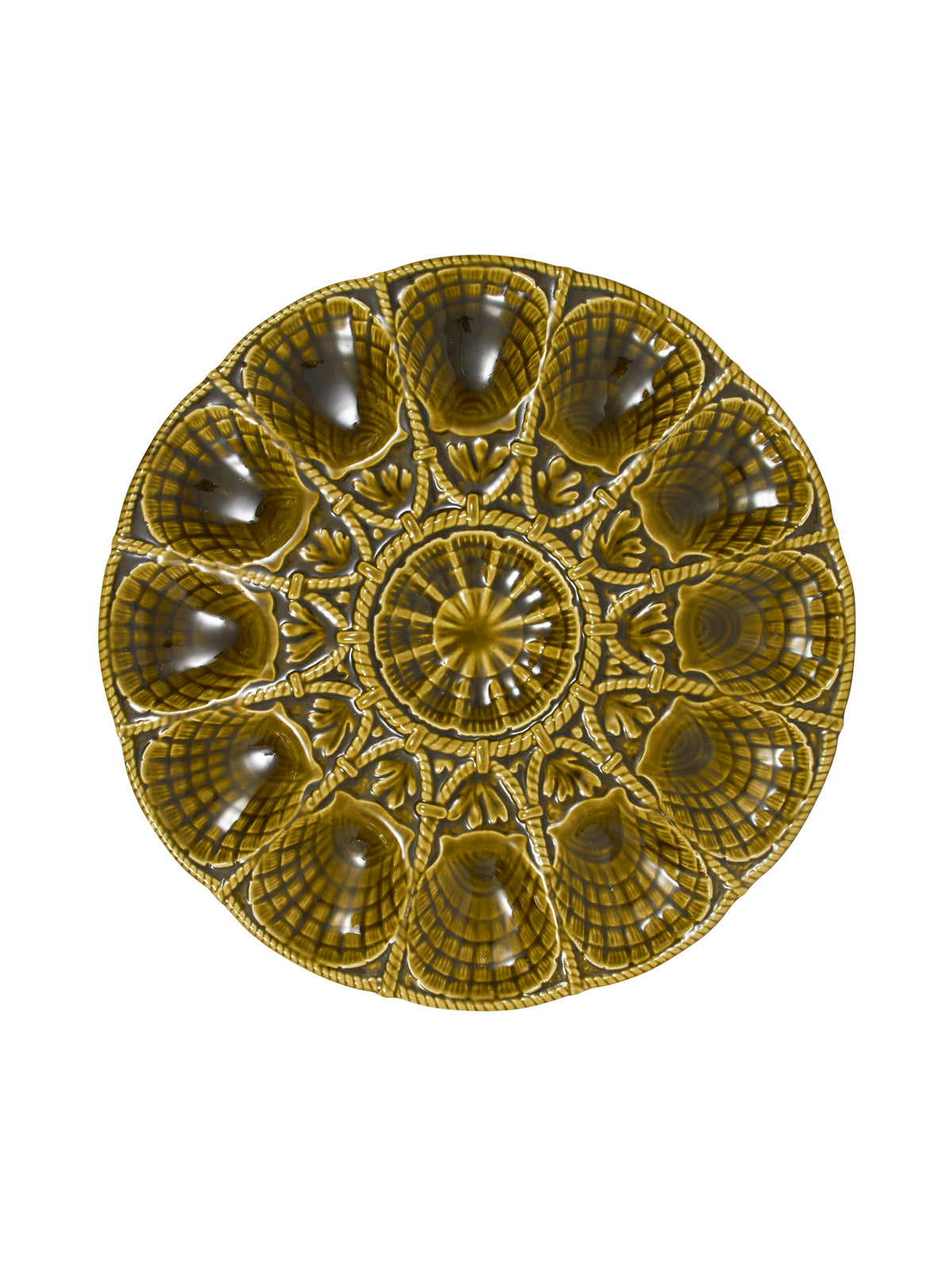 Vintage 1960s Moss Sarreguemines Oyster Platter Weston Table