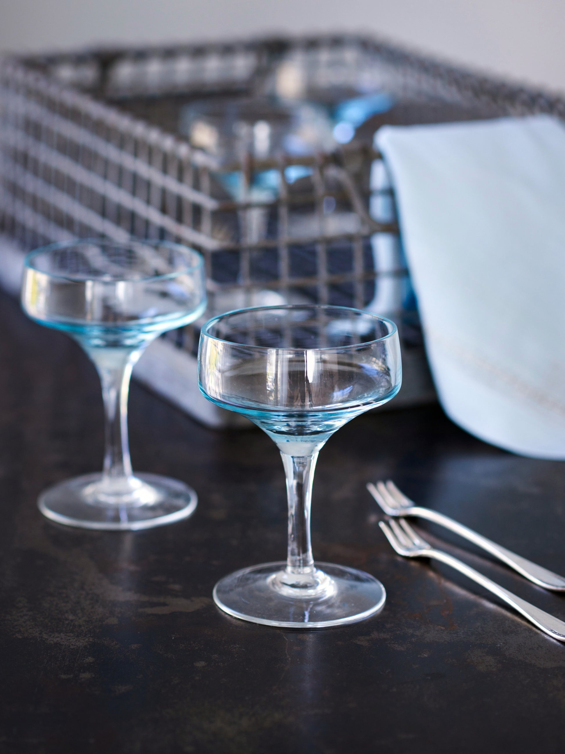 Vintage 1960s Sasaki Crystal Martini Glasses Weston Table