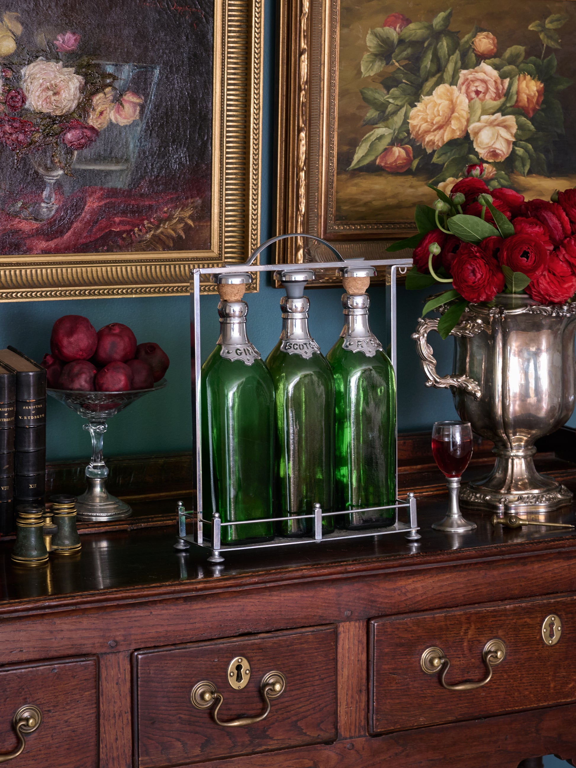 Vintage 1960s Scotch, Rye, and Gin Caddy Weston Table