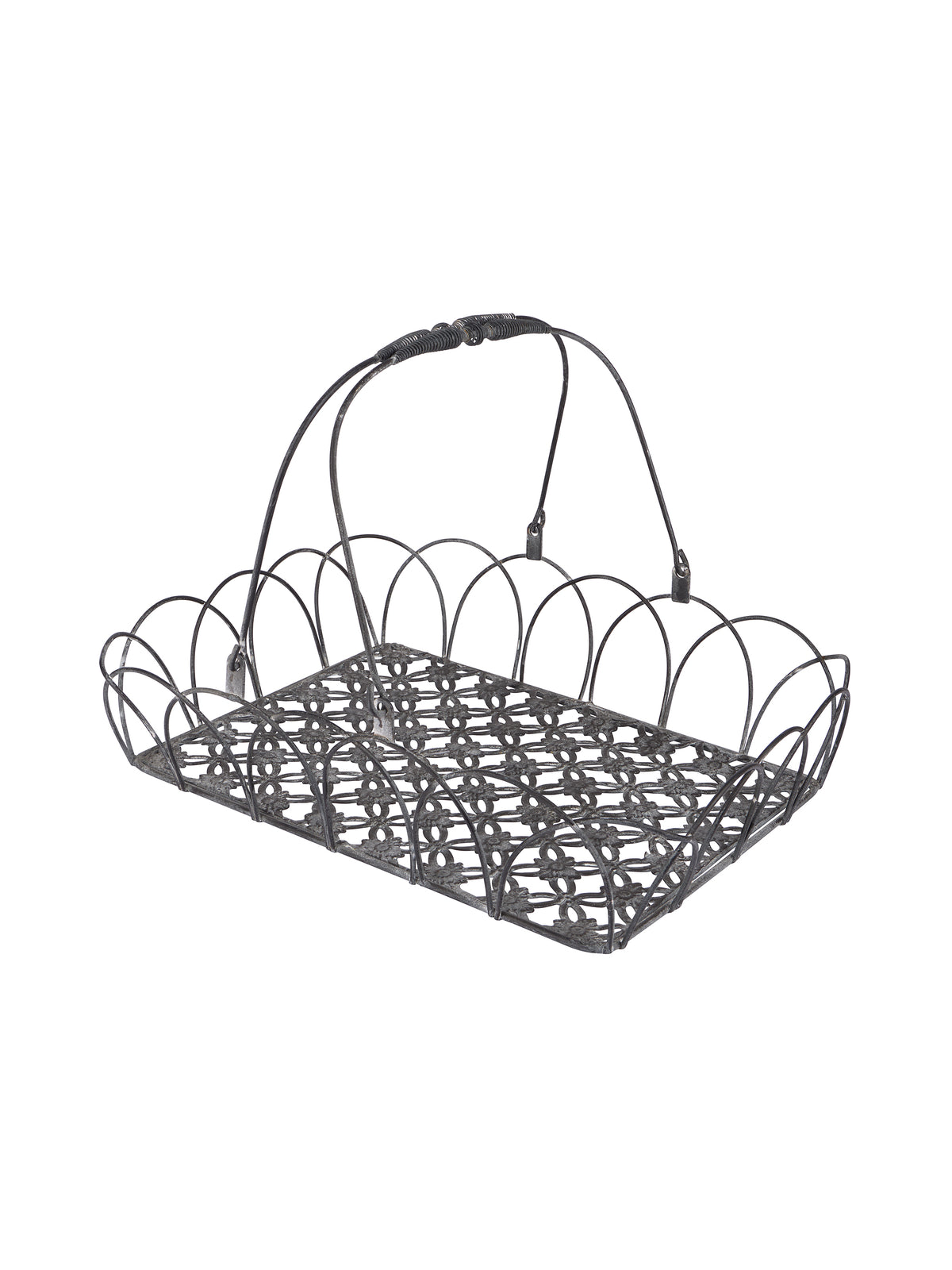 Vintage 1960s Wire Rectangular Garden Basket Two Weston Table