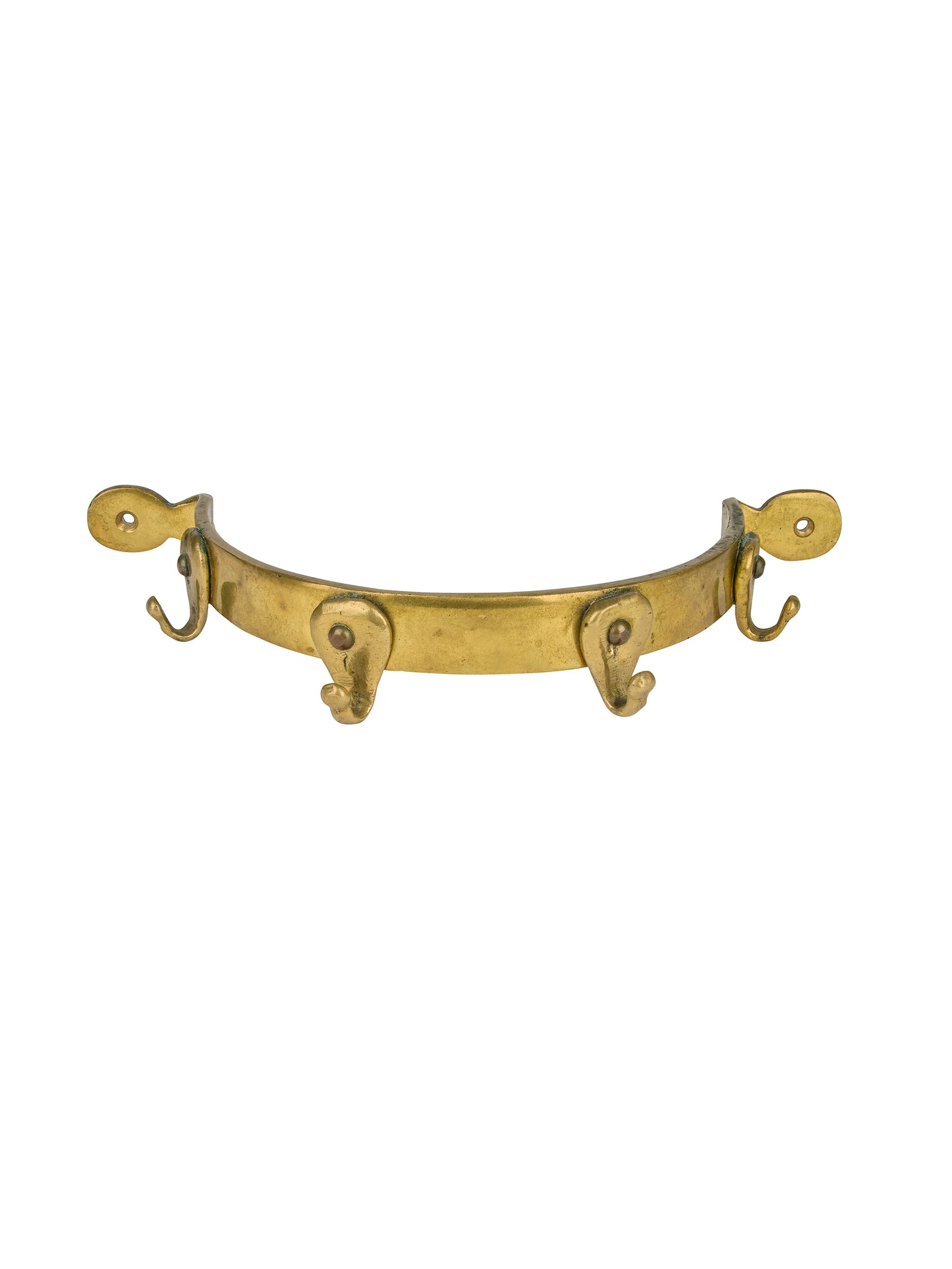 Vintage 19th Century Circular Brass Rack with Four Hooks Weston Table