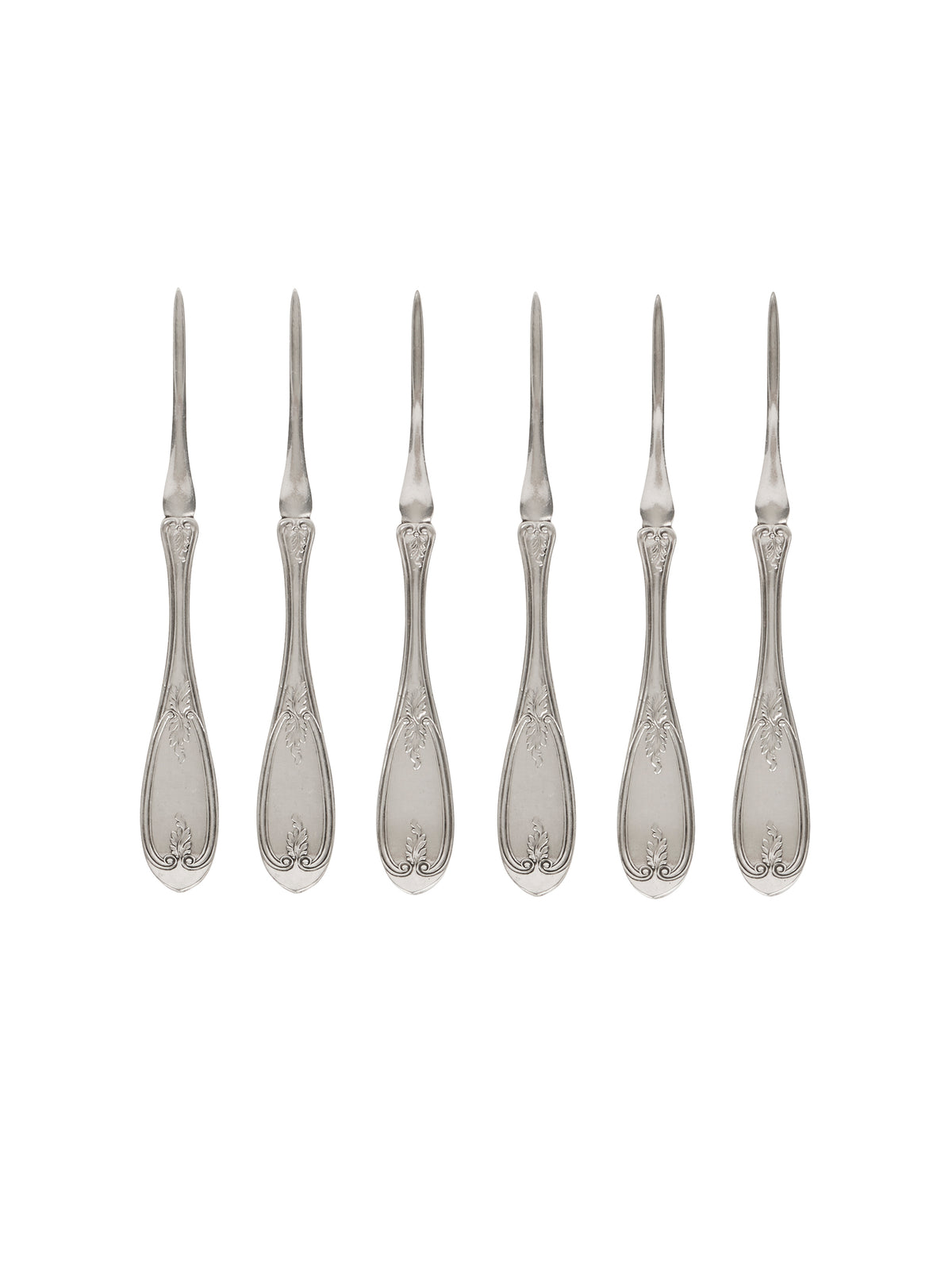 Vintage 19th Century Curran & Co. Silver Plate Nut Picks Five Weston Table