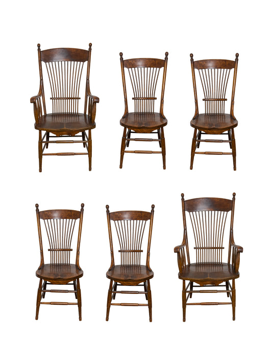 Vintage 19th Century English Spindle Back Chairs Weston Table