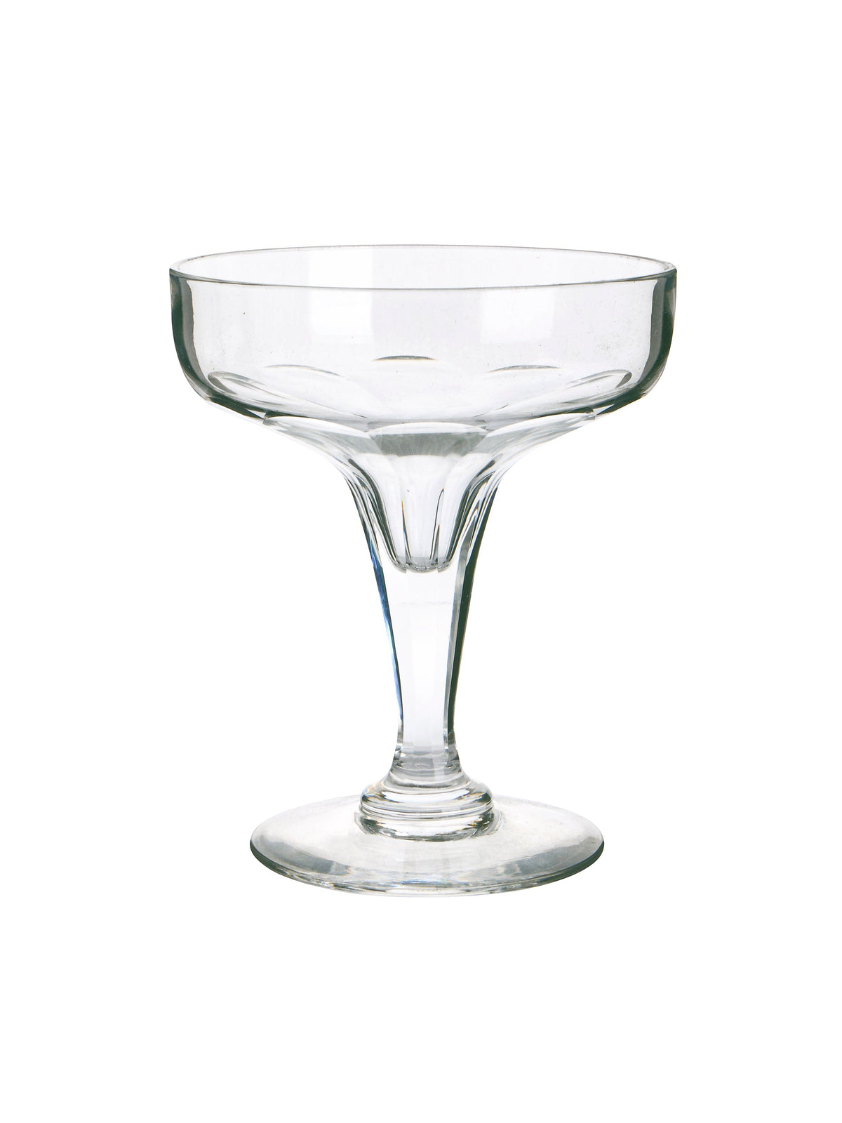 Vintage 19th Century French Crystal Semi Hollow Champagne Coupes