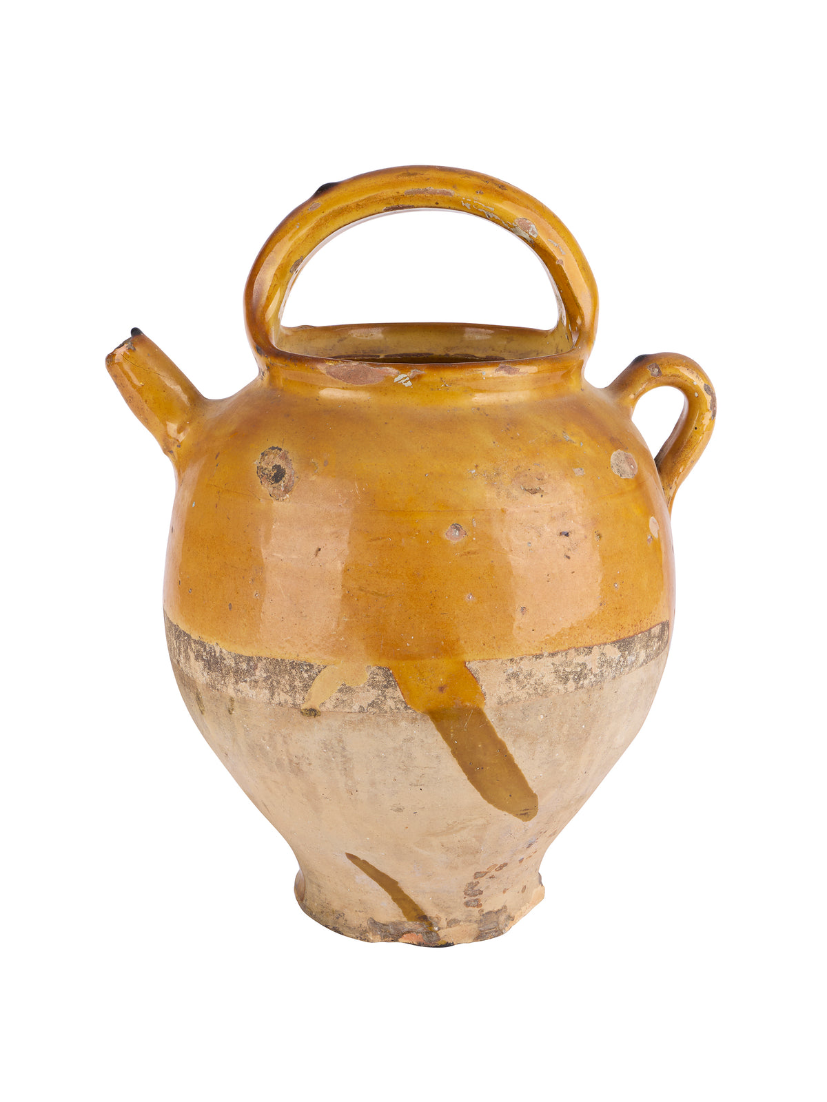 Vintage 19th Century French Glazed Vinegar Pot