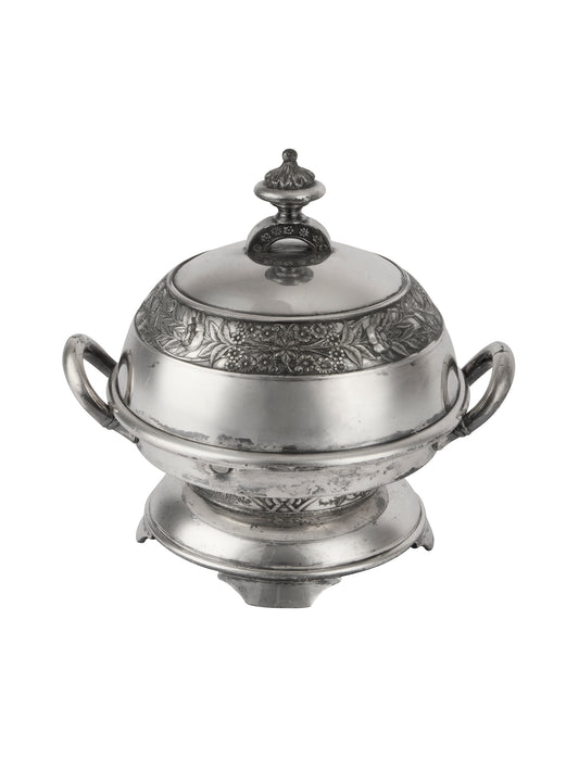 Vintage 19th Century Silver Plate Domed Caviar Dish Weston Table
