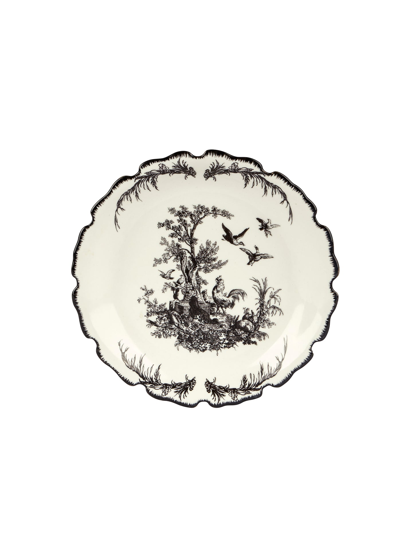 Vintage Aux Au Provence Toile Butter Plate and Dome Weston Table