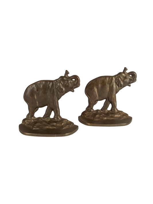 Vintage Cast Iron Elephant Bookends Weston Table