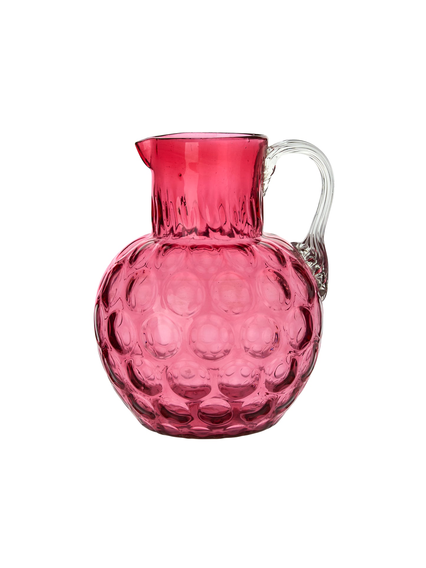 Vintage Cranberry Coin Spot Pitcher Weston Table