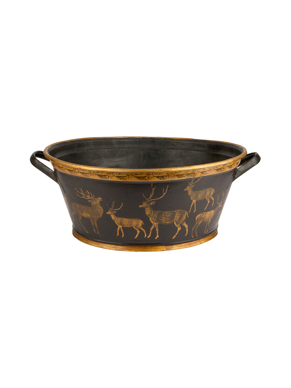 Vintage English Decoupaged Deer Oval Basin