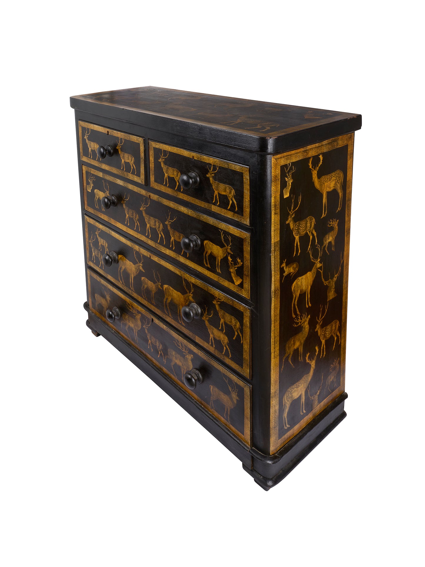 Vintage English Deer Decoupage Chest Weston Table