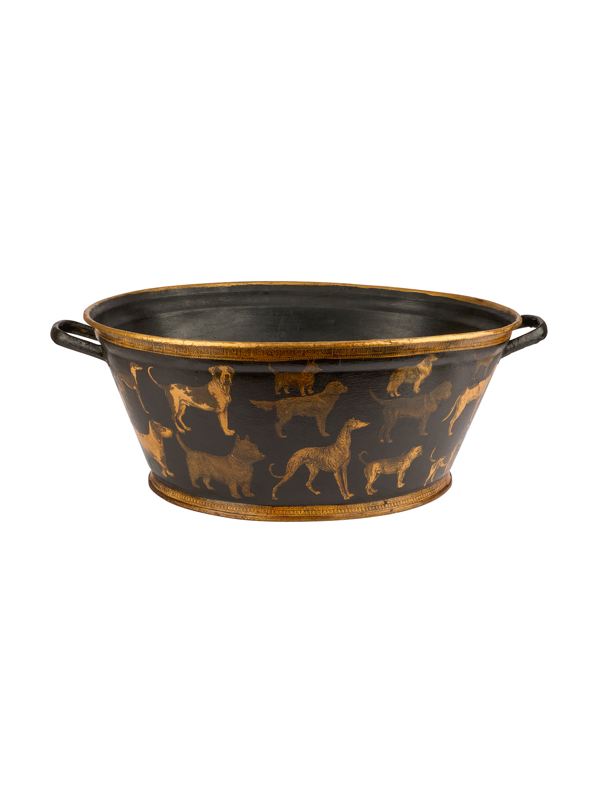 Vintage English Dog Decoupage Oval Basin Two Weston Table