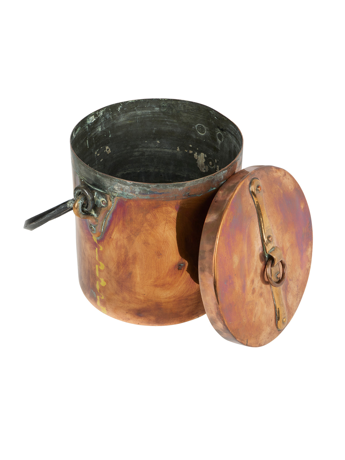 Vintage French Copper Clover Handled Lidded Pot Weston Table