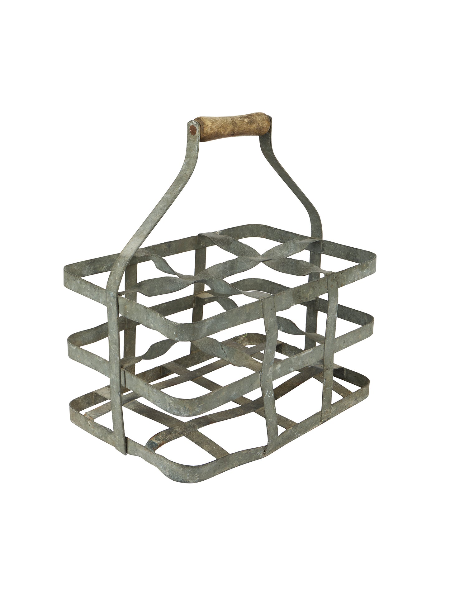 Vintage French Zinc Wine Bottle Carrier Weston Table