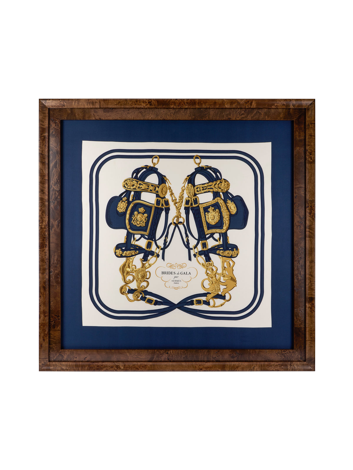 Vintage Hermes Brides de Gala Silk Scarf Framed Art Weston Table