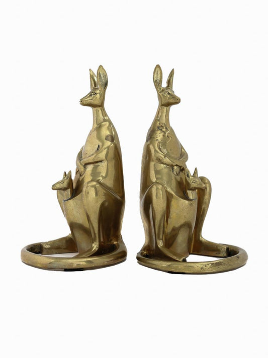 Vintage Kangaroo Brass Bookends Weston Table