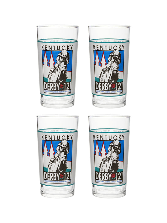 Vintage Kentucky Derby 121st Mint Julep Glasses Set of Four Weston Table