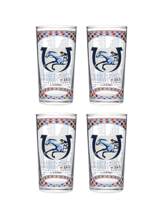 Vintage Kentucky Derby 143rd Mint Julep Glasses Set of Four Weston Table