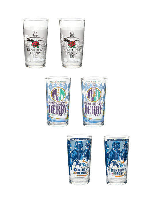 Vintage Kentucky Derby Mixed Races Mint Julep Glasses Weston Table