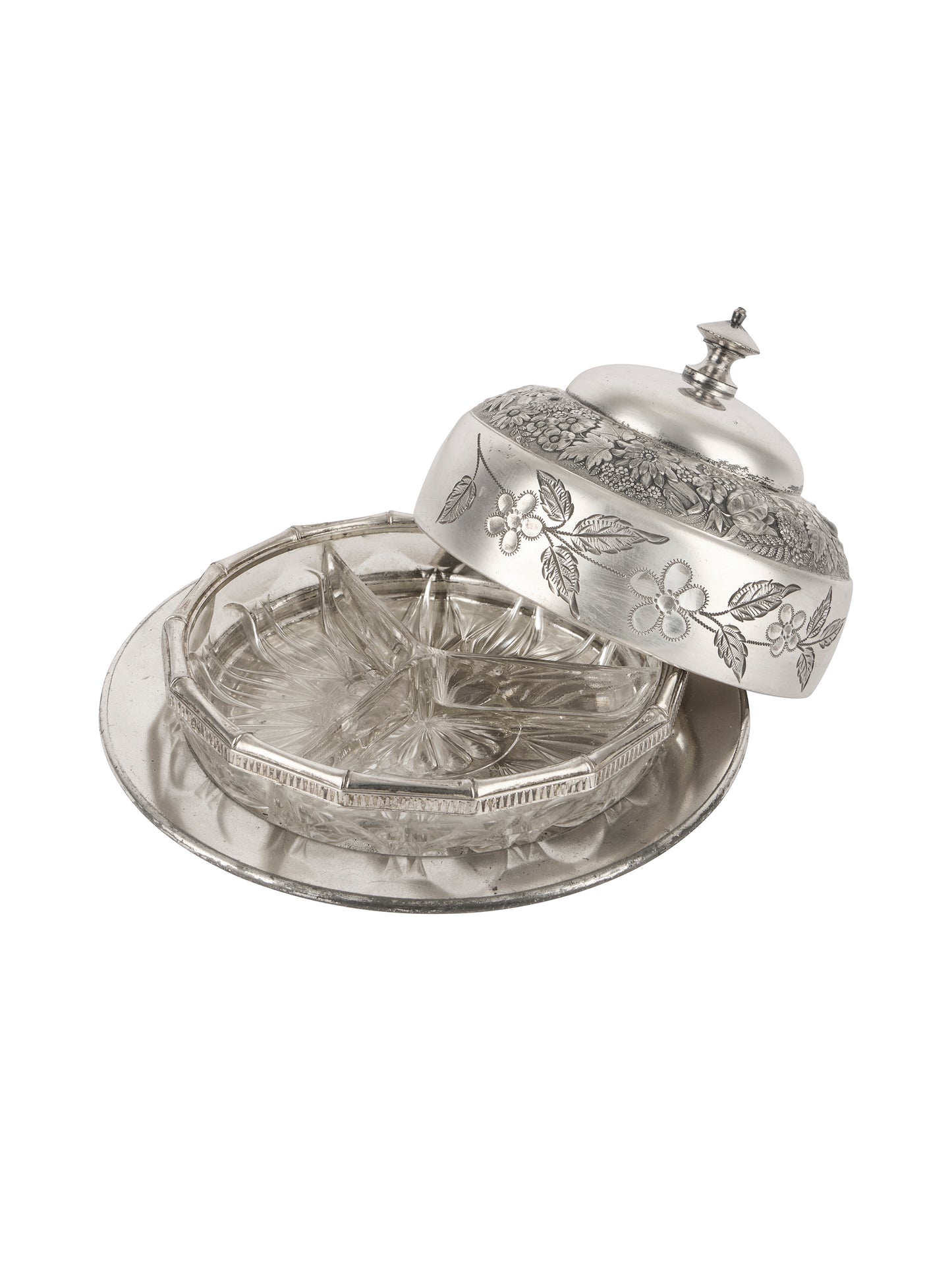 Vintage 1930s Meridian B. Co. Silver Plate Three Piece Dish Weston Table