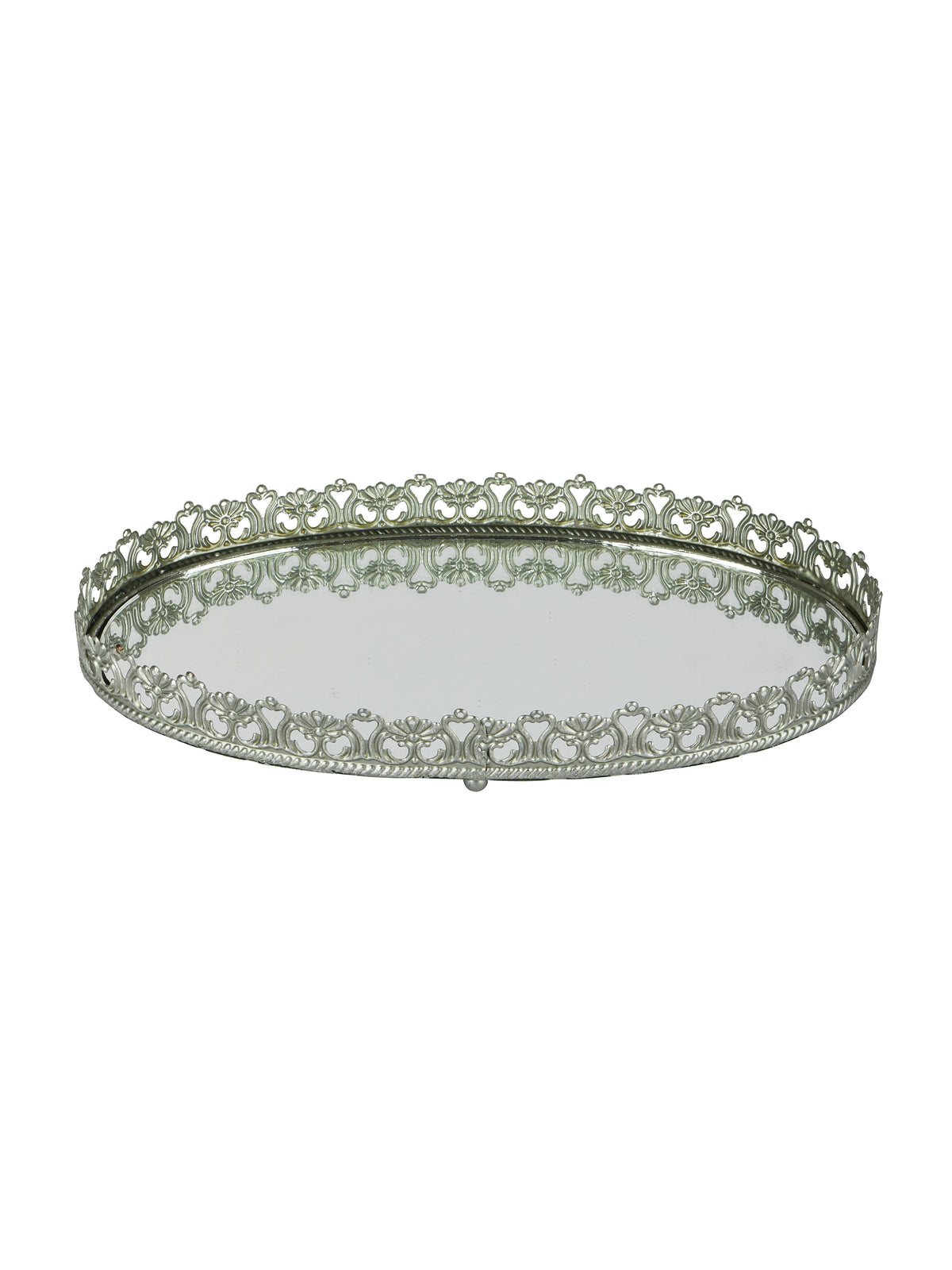 Vintage Oval Plateau Mirror Tray Weston Table