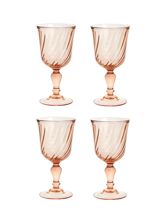 Vintage Pink Swirl Rosaline Wine Glasses Weston Table