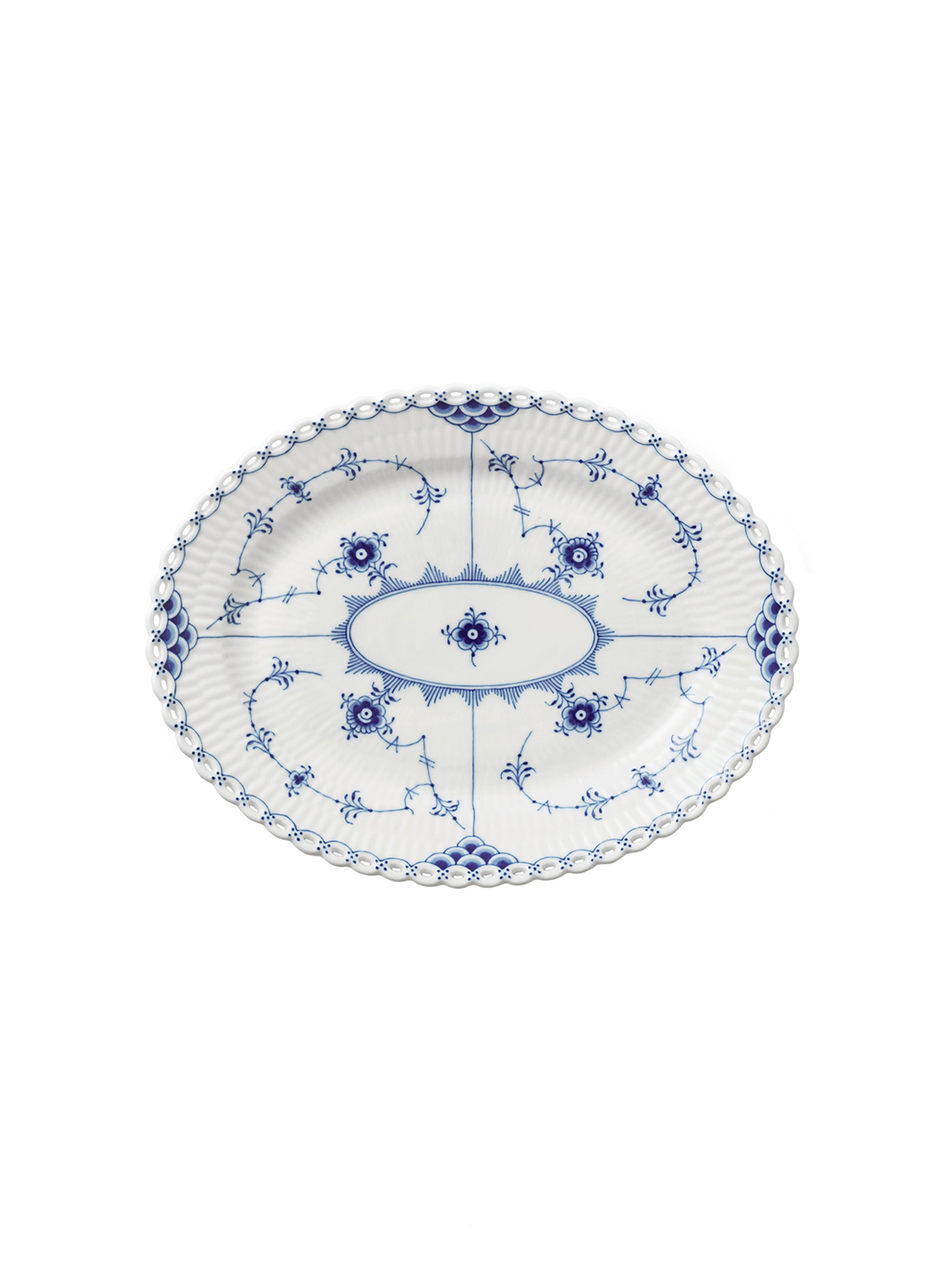 【デッドストック】レア70sユナイテッド航空ロイヤルハワイアン地図フレームマット Vintage Royal Copenhagen Blue Fluted Full Lace Oval Serving