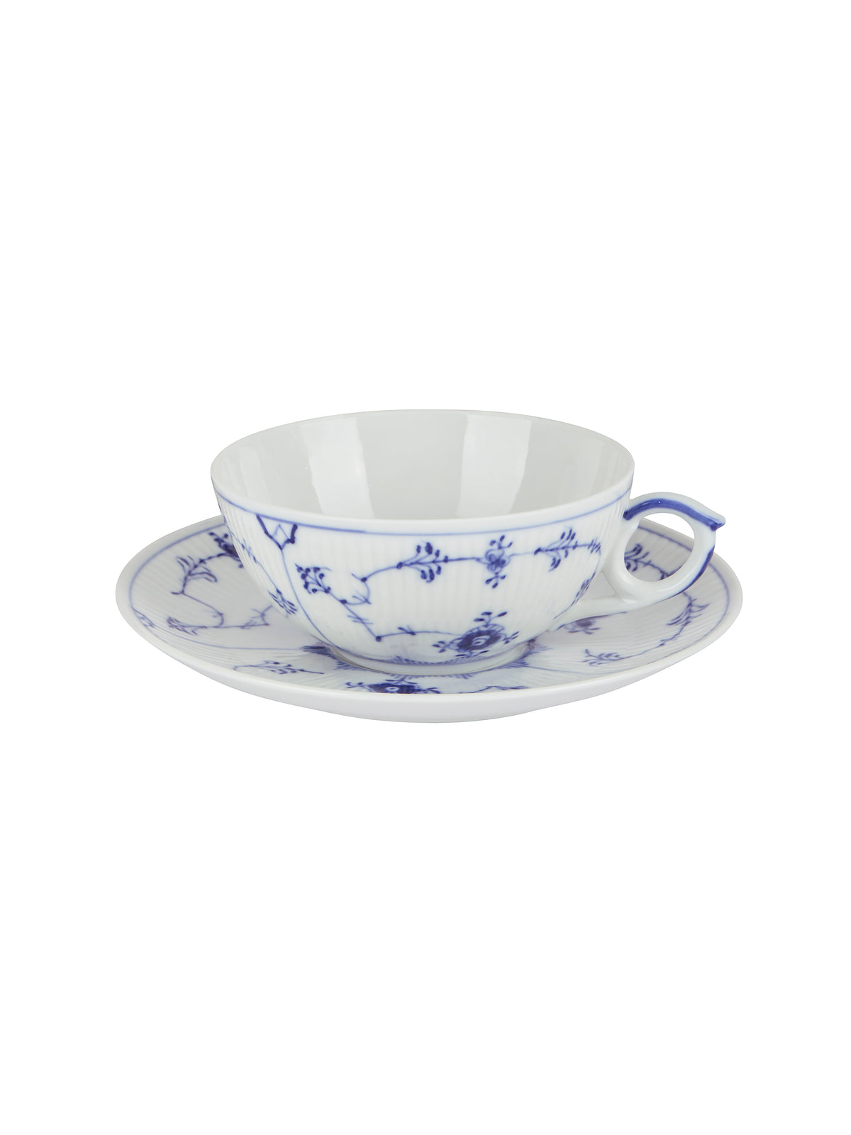 Vintage Royal Copenhagen Blue Fluted Plain Cup and Saucer Weston Table