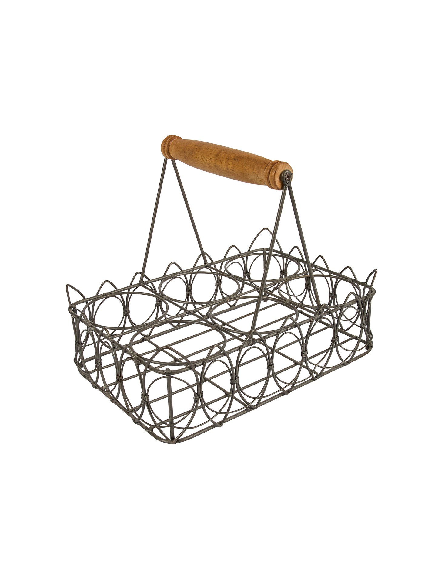 Vintage Scalloped Edge Wire Bistro Glass Caddy Weston Table