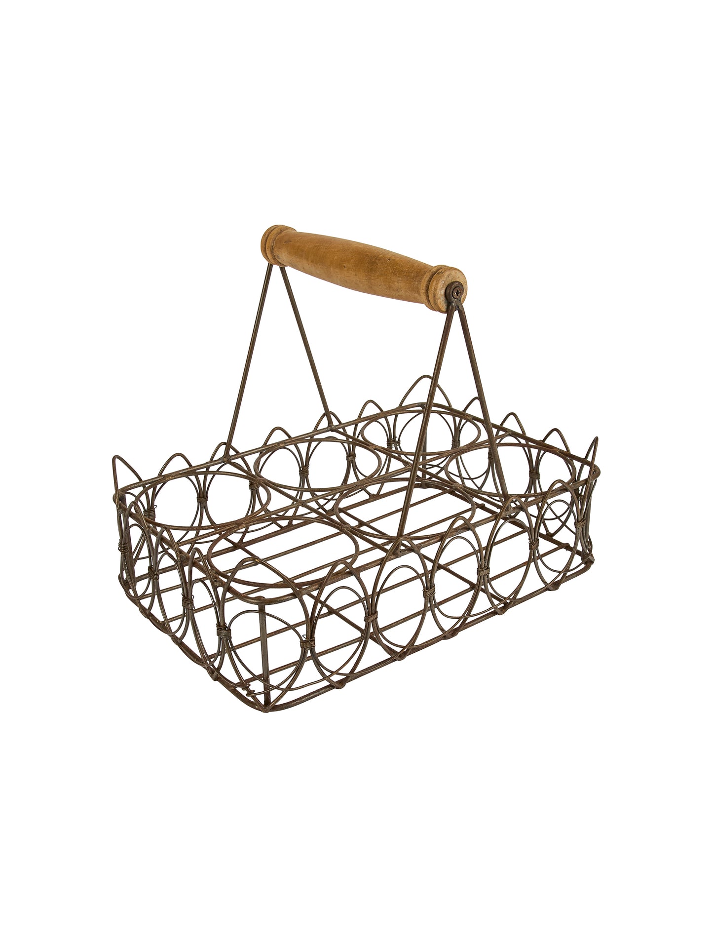 Vintage Scalloped Edge Wire Bistro Glass Caddy Weston Table