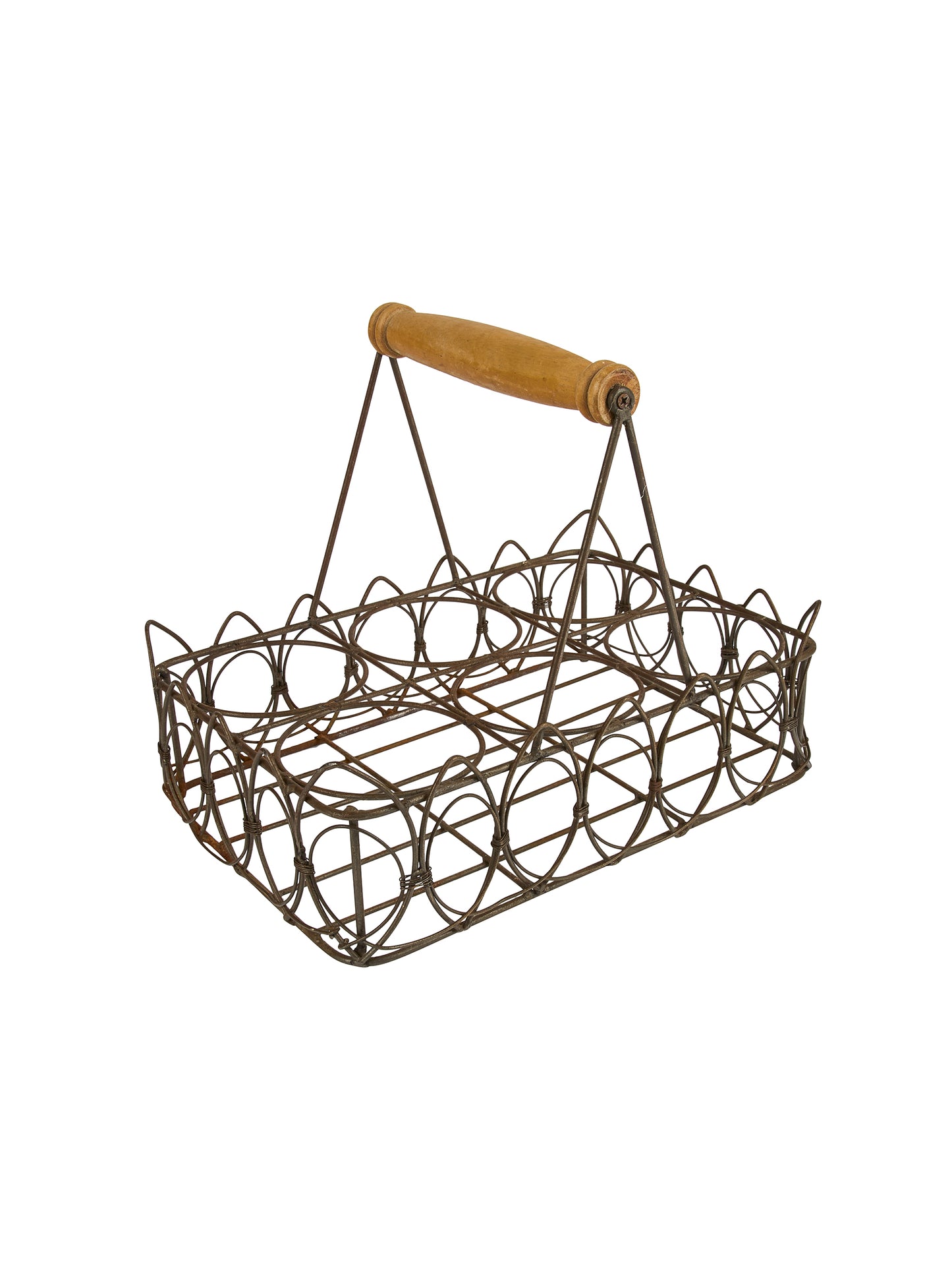 Vintage Scalloped Edge Wire Bistro Glass Caddy Weston Table