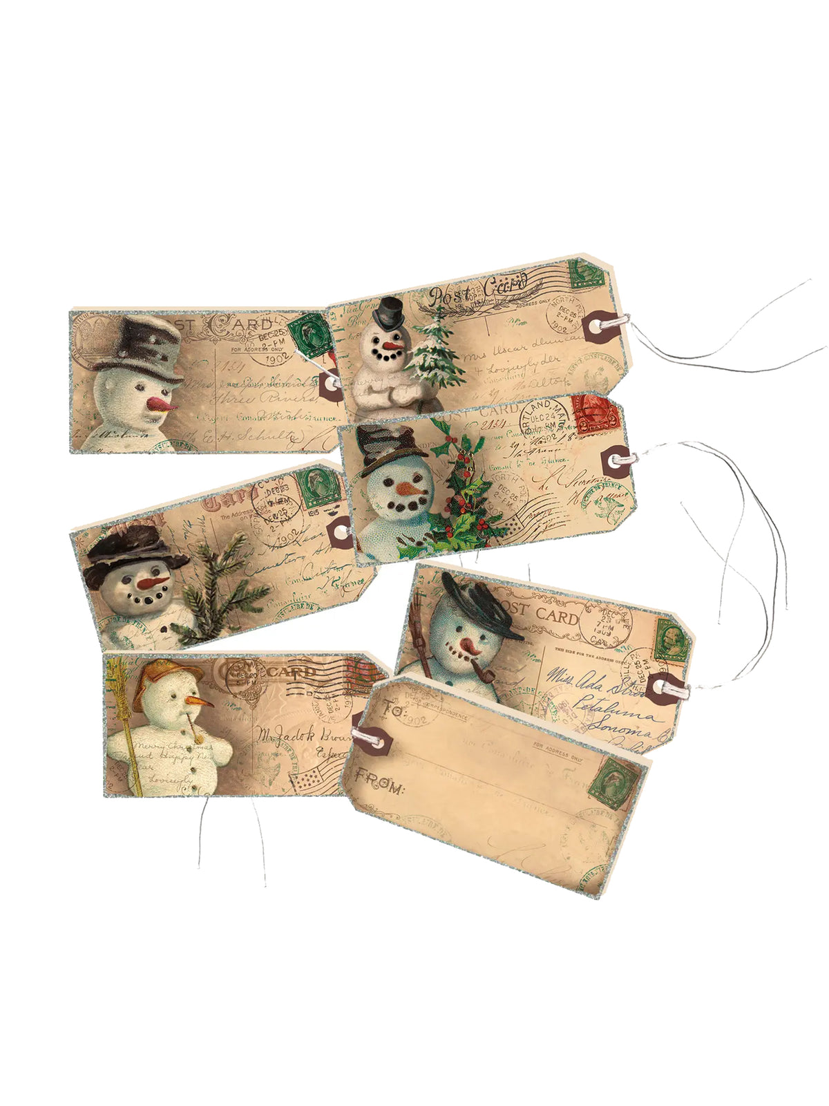 Vintage Snowman Gift Tags
