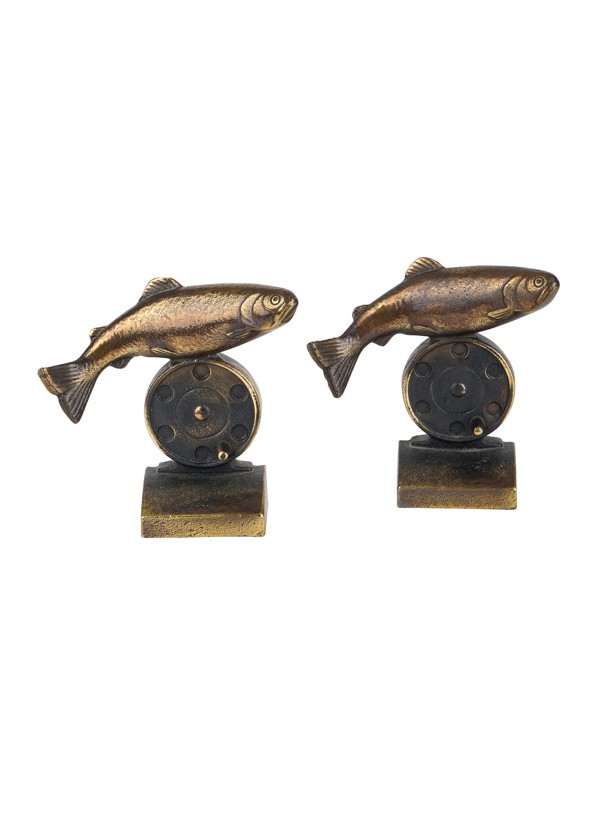 Vintage Trout Unlimited Sport BMC Cast Iron Bookends Weston Table