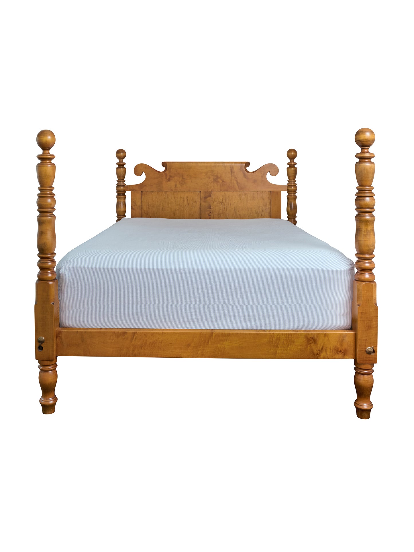 Vintage Vermont Tiger Maple Farmhouse Bed Weston Table