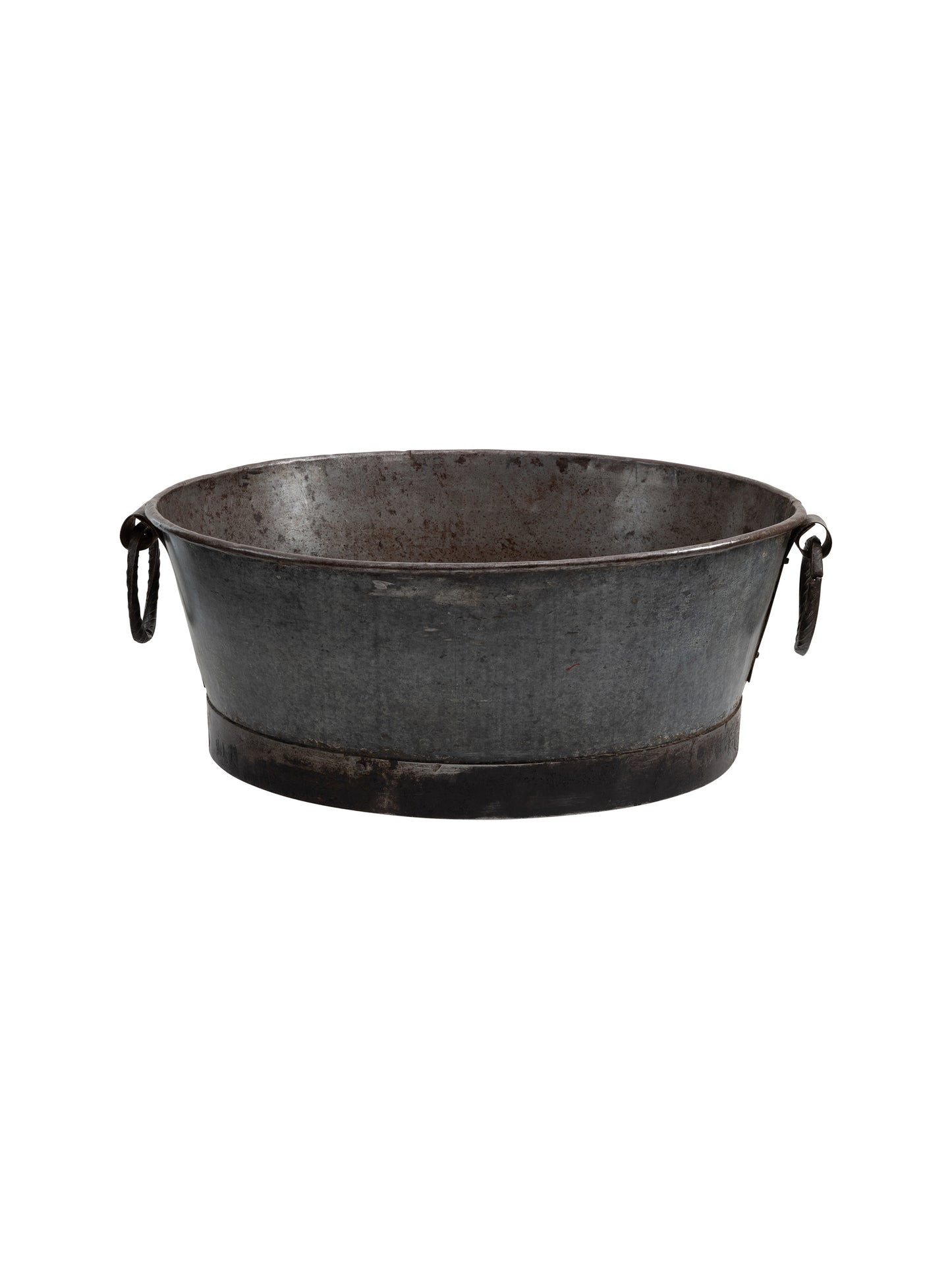 Vintage 1900 French Zinc Ring Handled Oyster Tub