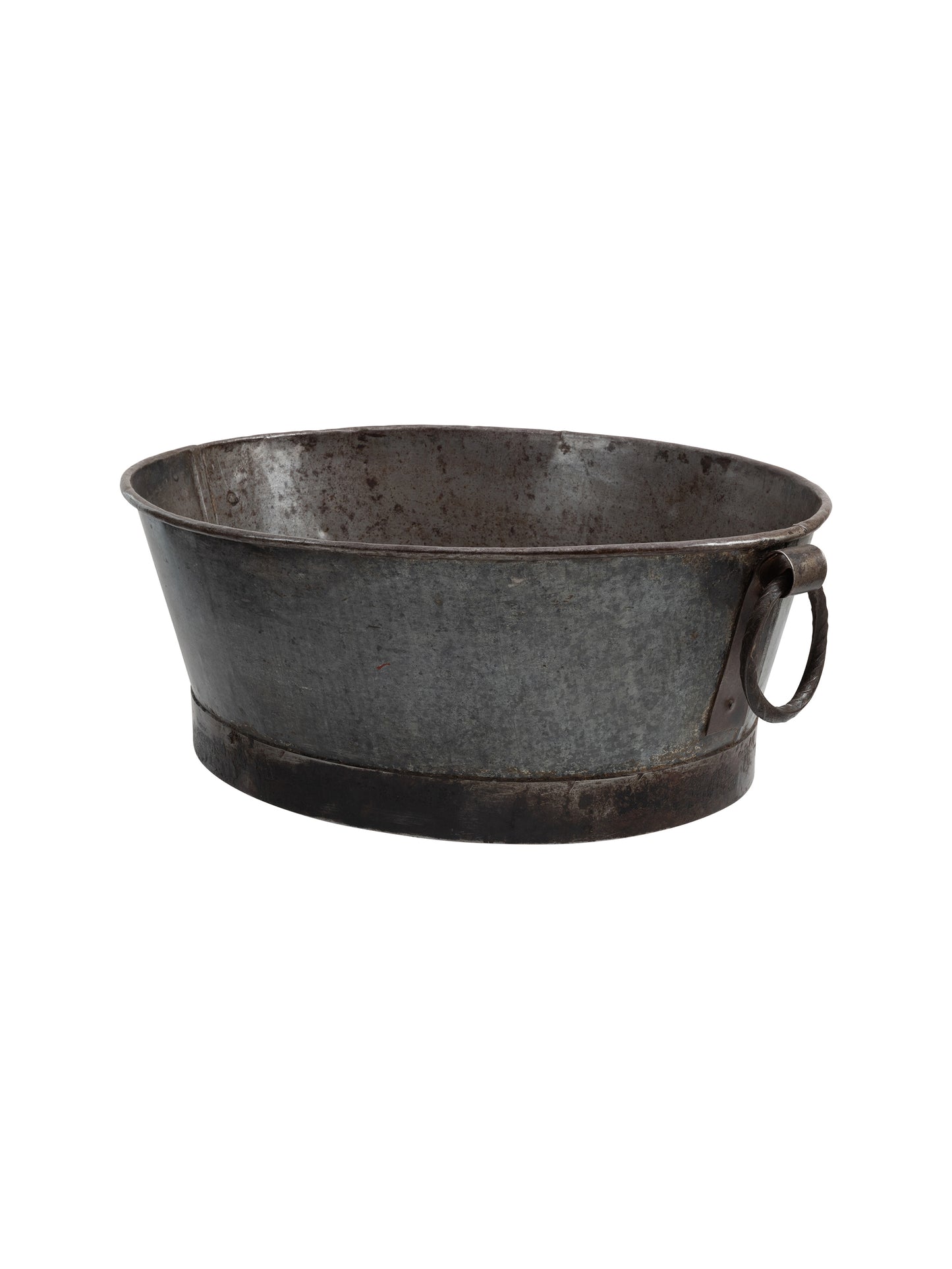 Vintage 1900 French Zinc Ring Handled Oyster Tub